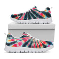 Black Backed Tie Dye Print White Running Shoes