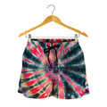 Black Backed Tie Dye Print Women's Shorts