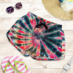 Black Backed Tie Dye Print Women's Shorts