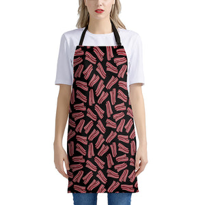 Black Bacon Pattern Print Apron