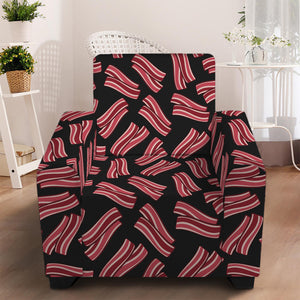 Black Bacon Pattern Print Armchair Slipcover