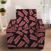 Black Bacon Pattern Print Armchair Slipcover