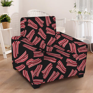 Black Bacon Pattern Print Armchair Slipcover