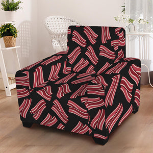 Black Bacon Pattern Print Armchair Slipcover