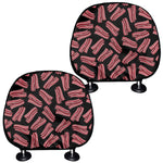 Black Bacon Pattern Print Car Headrest Covers