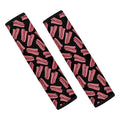 Black Bacon Pattern Print Car Seat Belt Covers