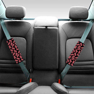 Black Bacon Pattern Print Car Seat Belt Covers