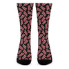 Black Bacon Pattern Print Crew Socks