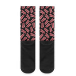 Black Bacon Pattern Print Crew Socks