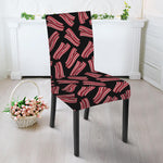 Black Bacon Pattern Print Dining Chair Slipcover