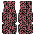 Black Bacon Pattern Print Front and Back Car Floor Mats