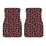 Black Bacon Pattern Print Front Car Floor Mats