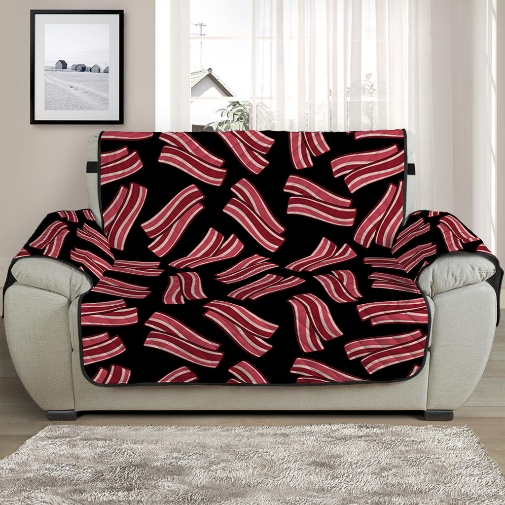 Black Bacon Pattern Print Half Sofa Protector