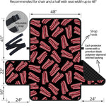 Black Bacon Pattern Print Half Sofa Protector