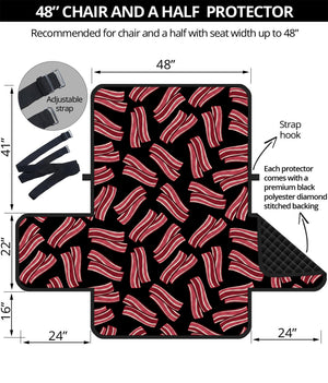 Black Bacon Pattern Print Half Sofa Protector