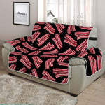 Black Bacon Pattern Print Half Sofa Protector