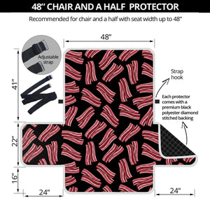 Black Bacon Pattern Print Half Sofa Protector