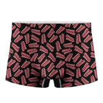 Black Bacon Pattern Print Men's Boxer Briefs