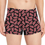 Black Bacon Pattern Print Men's Boxer Briefs