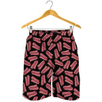 Black Bacon Pattern Print Men's Shorts