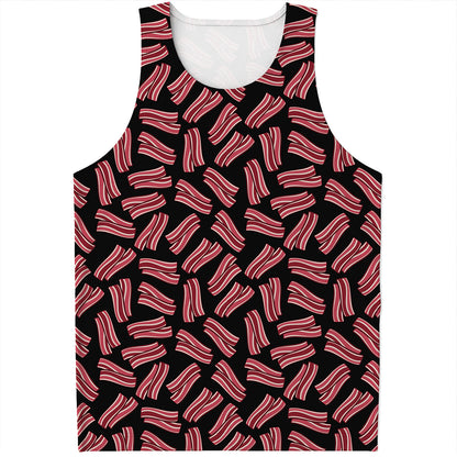 Black Bacon Pattern Print Men's Tank Top