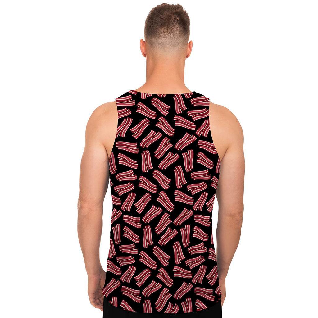 Black Bacon Pattern Print Men's Tank Top