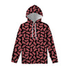 Black Bacon Pattern Print Pullover Hoodie