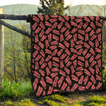 Black Bacon Pattern Print Quilt