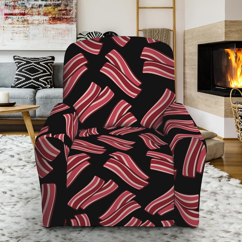 Black Bacon Pattern Print Recliner Slipcover