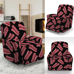 Black Bacon Pattern Print Recliner Slipcover