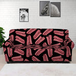 Black Bacon Pattern Print Sofa Cover