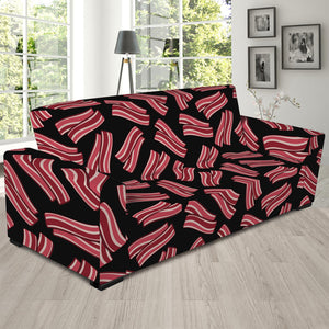 Black Bacon Pattern Print Sofa Slipcover