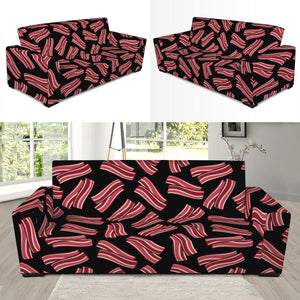 Black Bacon Pattern Print Sofa Slipcover