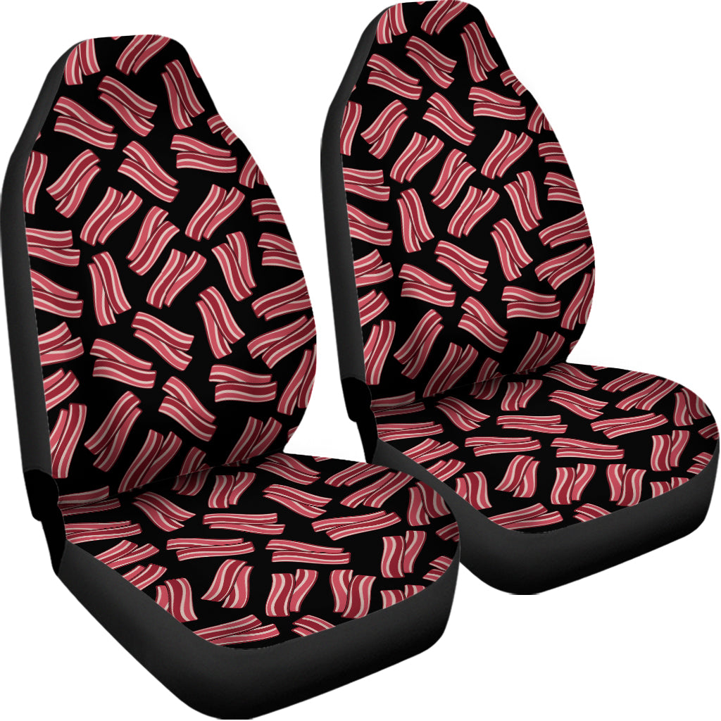 Black Bacon Pattern Print Universal Fit Car Seat Covers