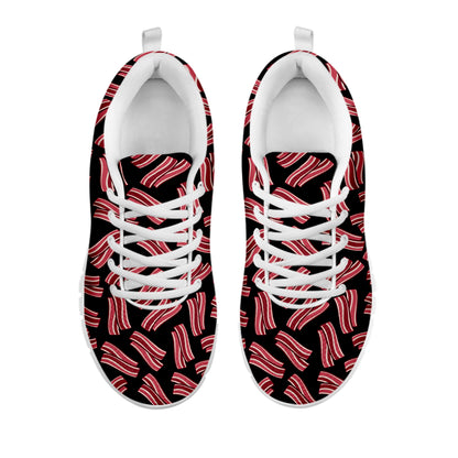 Black Bacon Pattern Print White Sneakers