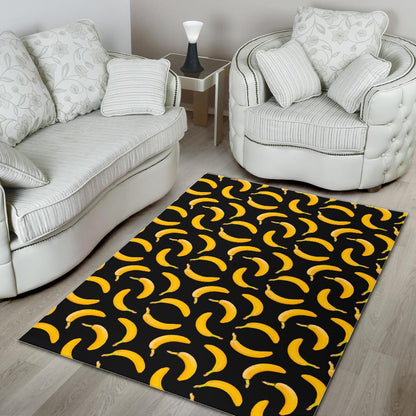 Black Banana Pattern Print Area Rug GearFrost