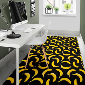 Black Banana Pattern Print Area Rug GearFrost