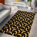 Black Banana Pattern Print Floor Mat