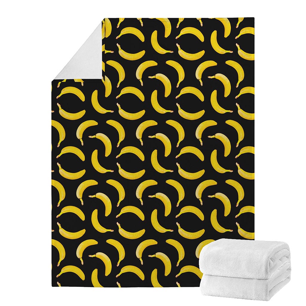 Black Banana Pattern Print Blanket