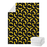 Black Banana Pattern Print Blanket