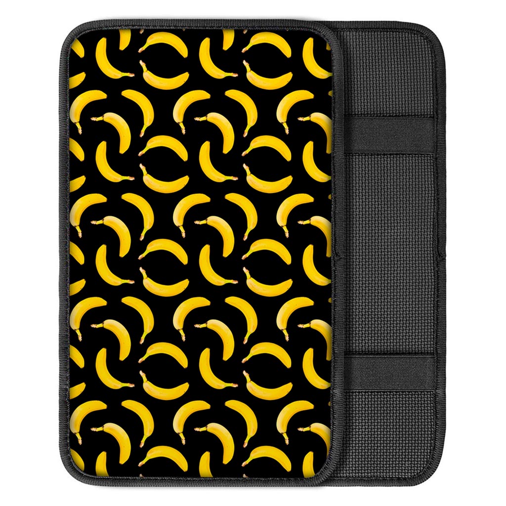 Black Banana Pattern Print Car Center Console Cover
