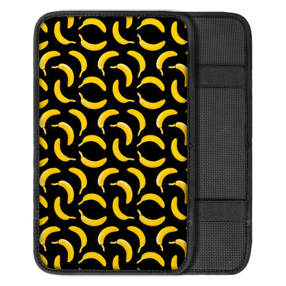 Black Banana Pattern Print Car Center Console Cover