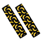 Black Banana Pattern Print Car Seat Belt Covers