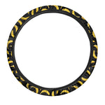 Black Banana Pattern Print Car Steering Wheel Cover