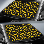 Black Banana Pattern Print Car Sun Shade GearFrost