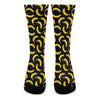 Black Banana Pattern Print Crew Socks