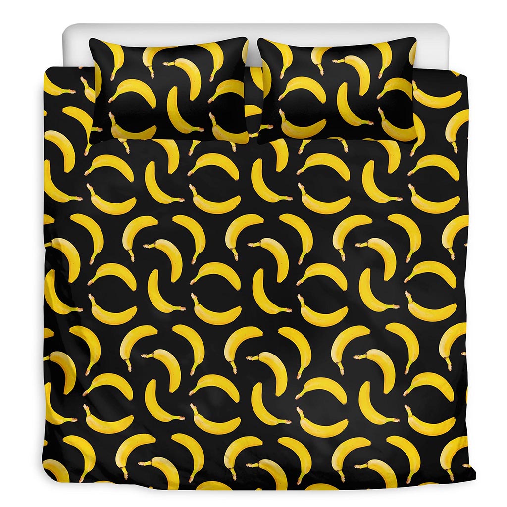 Black Banana Pattern Print Duvet Cover Bedding Set