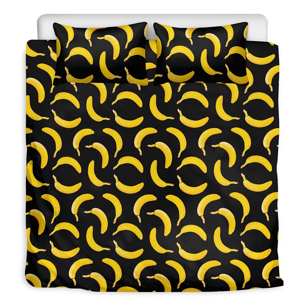 Black Banana Pattern Print Duvet Cover Bedding Set