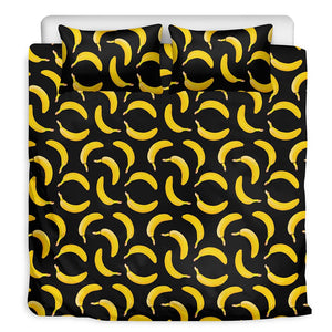 Black Banana Pattern Print Duvet Cover Bedding Set