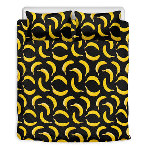 Black Banana Pattern Print Duvet Cover Bedding Set